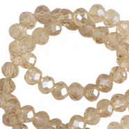 Perles à facettes 8x6mm disque Heishi Beige latte-pearl shine coating