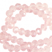 Perles à facettes 8x6mm disque Heishi Rose primevère-pearl shine coating