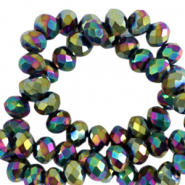 Perles à facettes 6x4mm disque Heishi Doré-AB coating