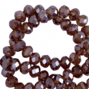Perles à facettes 6x4mm disque Heishi Violet aubergine-pearl shine coating