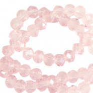 Perles à facettes 6x4mm disque Heishi Rose primevère-pearl shine coating