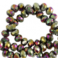 Perles à facettes 4x3mm disque Heishi Doré-AB coating