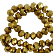 Perles à facettes 4x3mm disque Heishi Doré métallisé-pearl shine coating