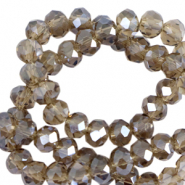 Perles à facettes 4x3mm disque Heishi Topaze clair-top shine coating