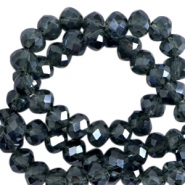 Perles à facettes 3x2mm disque Heishi Bleu interstellaire-pearl shine coating
