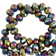 Perles à facettes 3x2mm disque Heishi Doré-AB coating