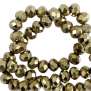 Perles à facettes 3x2mm disque Heishi Doré antique métallisé-pearl shine coating