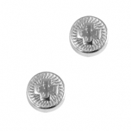 Poussoirs en métal DQ croix 8mm Argenté antique (sans nickel)