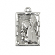 Breloques en métal DQ rectangle avec ange Argenté antique (sans nickel)