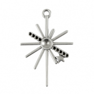 Breloques en métal DQ étoile Argenté antique (sans nickel)