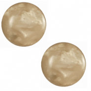 Cabochon classique 12mm Polaris Elements Mosso shiny Marron brume de d&eacute;sert