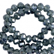 Perles à facettes 4x3mm disque Heishi Bleu Montana-pearl shine coating