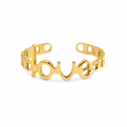 Bagues en acier Inox Love Dor&eacute;
