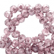 Perles à facettes 3x2mm disque Heishi Violet aubergine-pearl shine coating