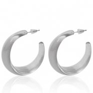 Boucles d'oreilles tendance cr&eacute;oles Gris