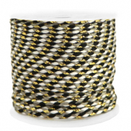 Cordon tressé tendance 2mm Doré-noir
