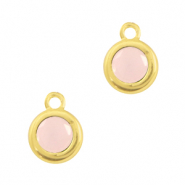 Pendentifs en verre Crystal Glass 4mm Rose alabaster-doré