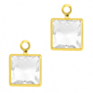 Pendentifs en verre Crystal Glass carré Cristal-doré