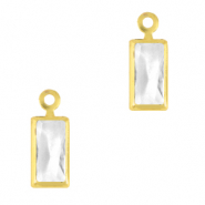 Pendentifs en verre Crystal Glass rectangle Cristal-doré
