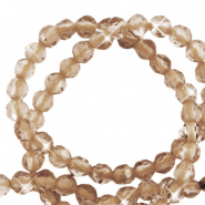 Pierres naturelles 3mm facettées Topaze clair-pearl shine coating