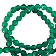 Pierres naturelles 3mm facettées Vert-pearl shine coating