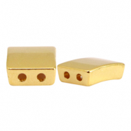 Perles en métal DQ duo beads rectangle Doré (sans nickel)
