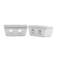 Perles en métal DQ duo beads rectangle Argenté antique (sans nickel)