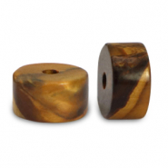 Pierres naturelles Œil de tigre disc 6x3mm Marron doré
