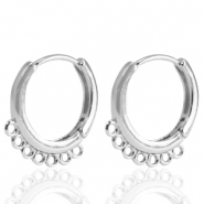 Métal TQ laiton boucles d'oreilles créoles Argenté