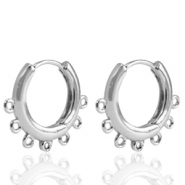 Métal TQ laiton boucles d'oreilles créoles Argenté