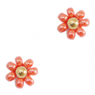 Perles Miyuki fleur 8mm Orange-doré