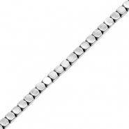 Perles hématites cube 2mm Argent
