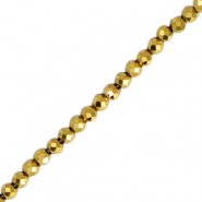 Perles hématites facetté 2mm Doré