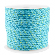 Cordon tressé tendance 2mm Bleu-jaune