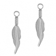 Breloques en acier Inox plume Argenté