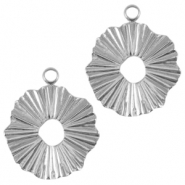 Breloques en acier Inox 17mm Argenté