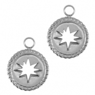 Breloques en acier Inox étoile Argenté