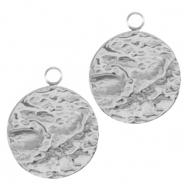 Breloques en acier Inox 14mm Argenté