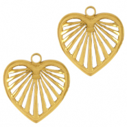 Breloques en acier Inox coeur Doré