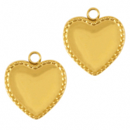 Breloques en acier Inox coeur Doré