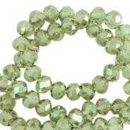 Perles à facettes 8x6mm disque Heishi Vert vigne-pearl shine coating