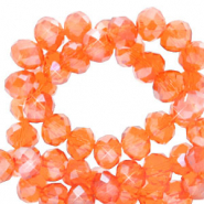 Perles à facettes 8x6mm disque Heishi Orange confort chaud-pearl shine coating