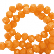 Perles à facettes 6x4mm disque Heishi Orange mandarine-pearl shine coating