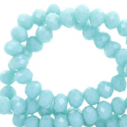 Perles à facettes 4x3mm disque Heishi Bleu sérénité-pearl shine coating