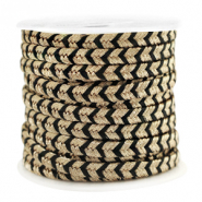 Fil macramé tressé 4mm Doré-noir