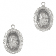 Breloques en métal DQ Maria et Jésus Argenté antique (sans nickel)