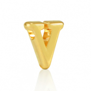 Perles alphabet en métal DQ V Doré (sans nickel)