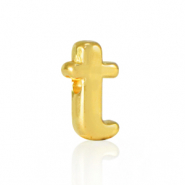 Perles alphabet en métal DQ T Doré (sans nickel)