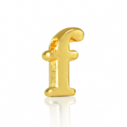 Perles alphabet en métal DQ F Doré (sans nickel)