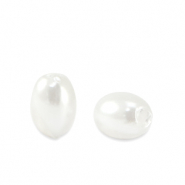 Imitations perles d&rsquo;eau douce "grain de riz" Blanc